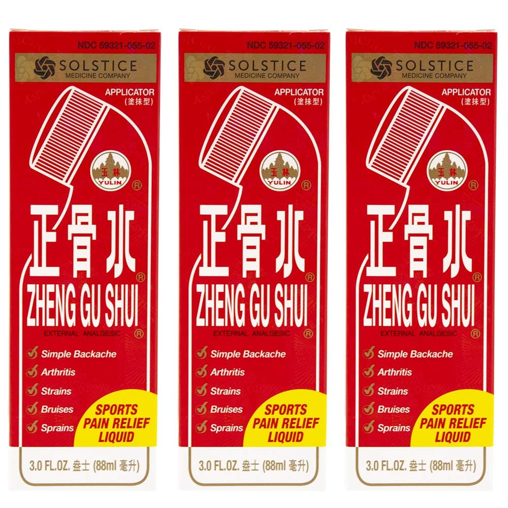 Zheng Gu Shui External Analgesic Roll On Bottle, Pack of 3, USA Version