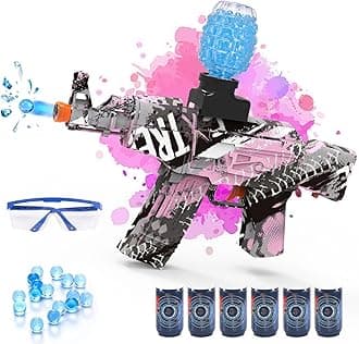 Electric Gel Ball Blaster 160+ FPS High Speed with Goggles, Rechargeable Gel Ball Splatter Toy - Shooting Team Game Outdoor Activities Party Gift for 14 Age Up (Dark Pink)