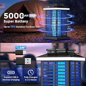 2025 Upgraded Rechargeable Outdoor Bug Zappers Cordless