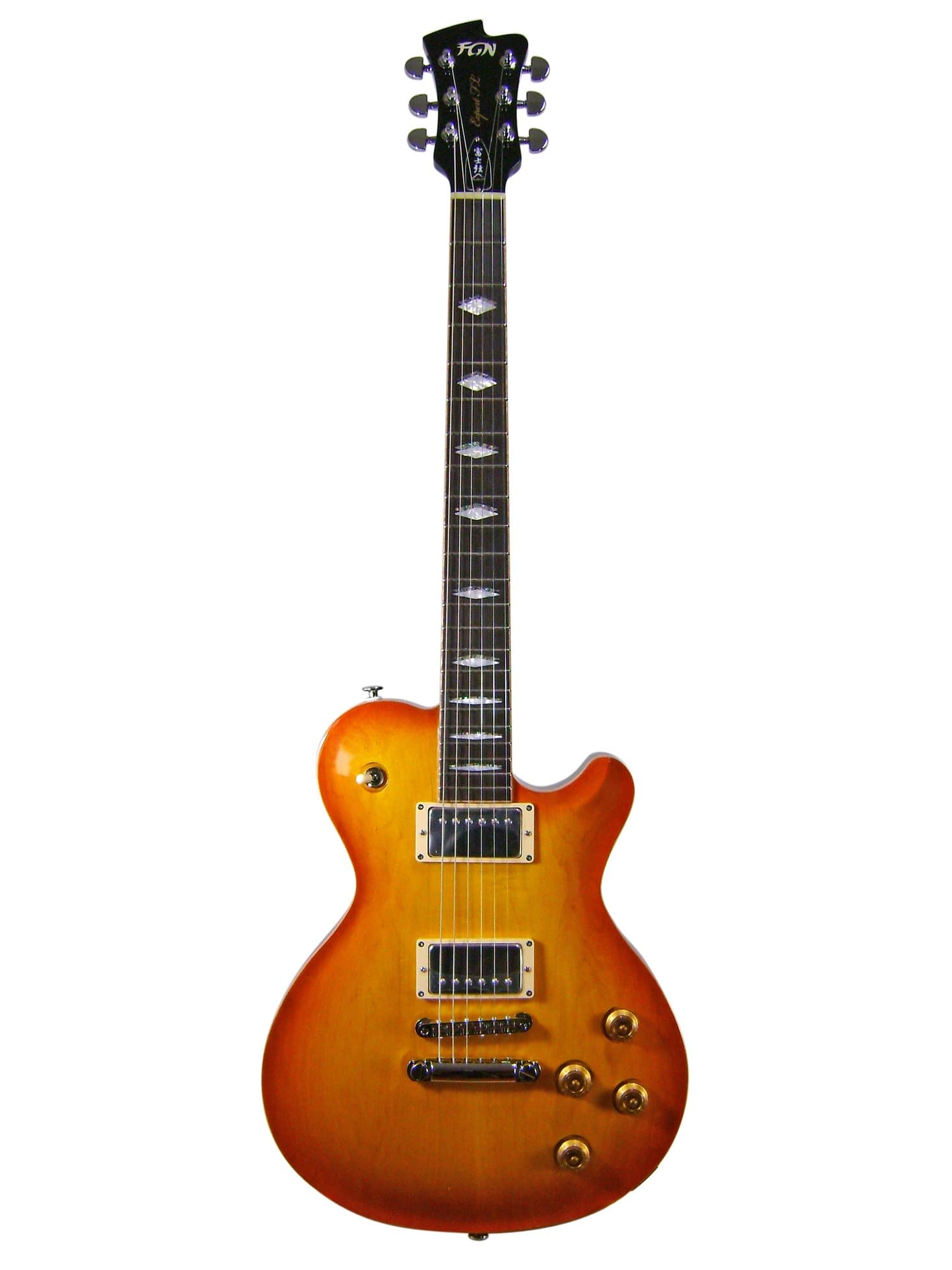 FGN Fgflh Mob Expert Flame Plain Top Electric Guitar Burst Orange