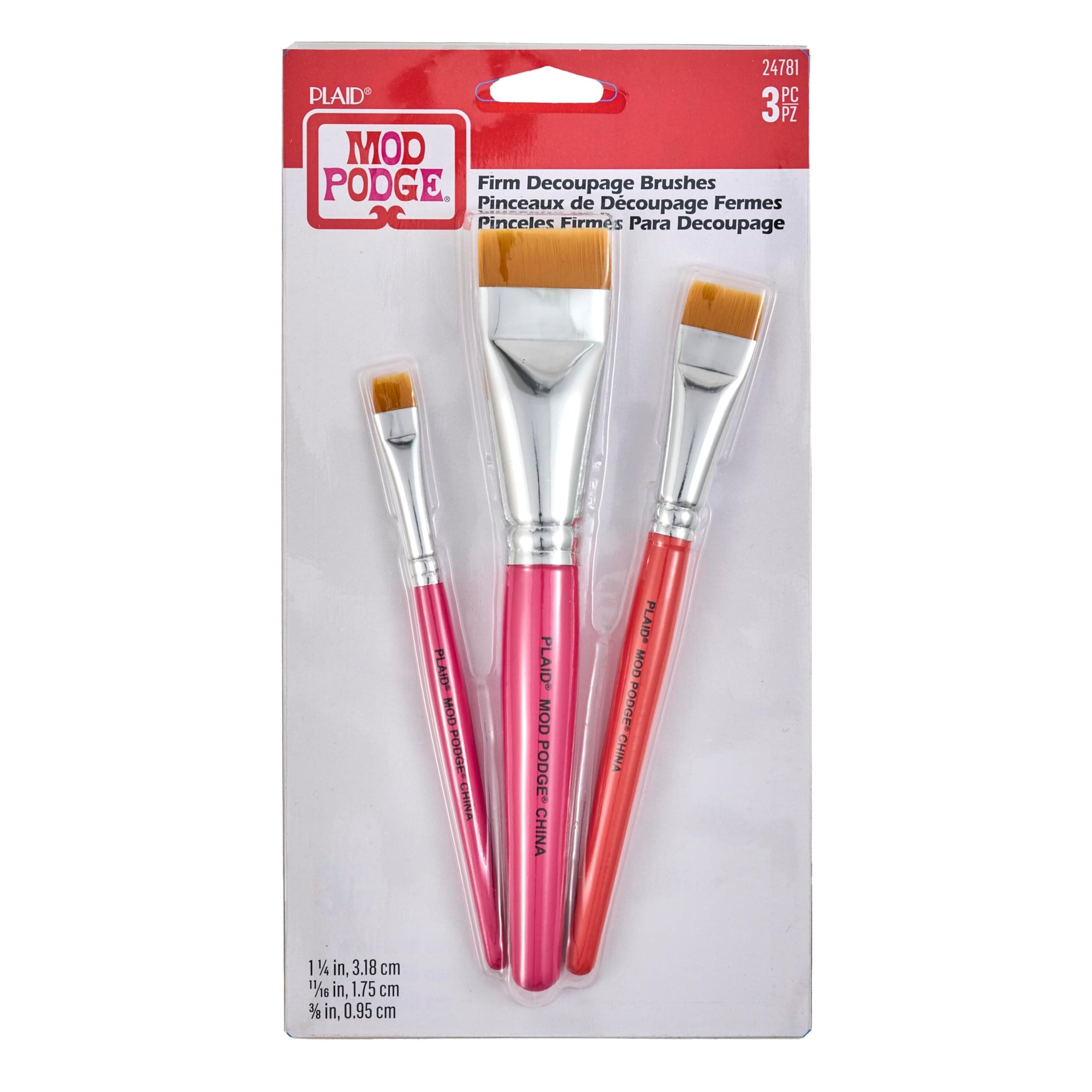 Mod Podge Plaid Mod Podge Decoupage Brush Set 3pc, One Size
