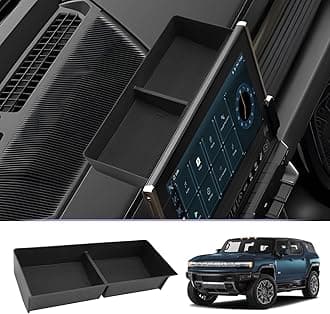 LUWU Dashboard Center Console Organizer Compatible with 2022 2023 2024 2025 2026 GMC Hummer EV Accessories 2025 2026 Hummer EV Center Console Organizer Armrest Organizer Insert Tray (Black)