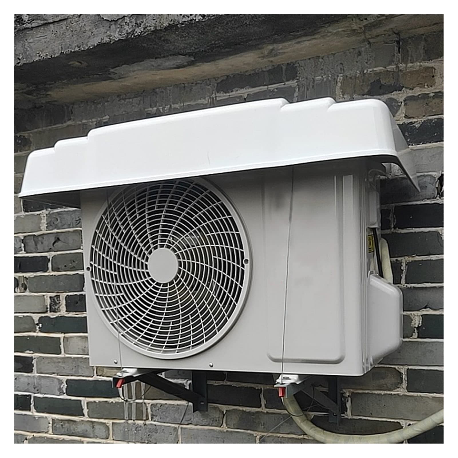 Air Conditioner Top Cover, Outside Window Ac Unit Canopy Anti Rain Snow Dust, Pvc Plastic Hard Shell With 2 Steel Rope And Tape(95x45x15cm)