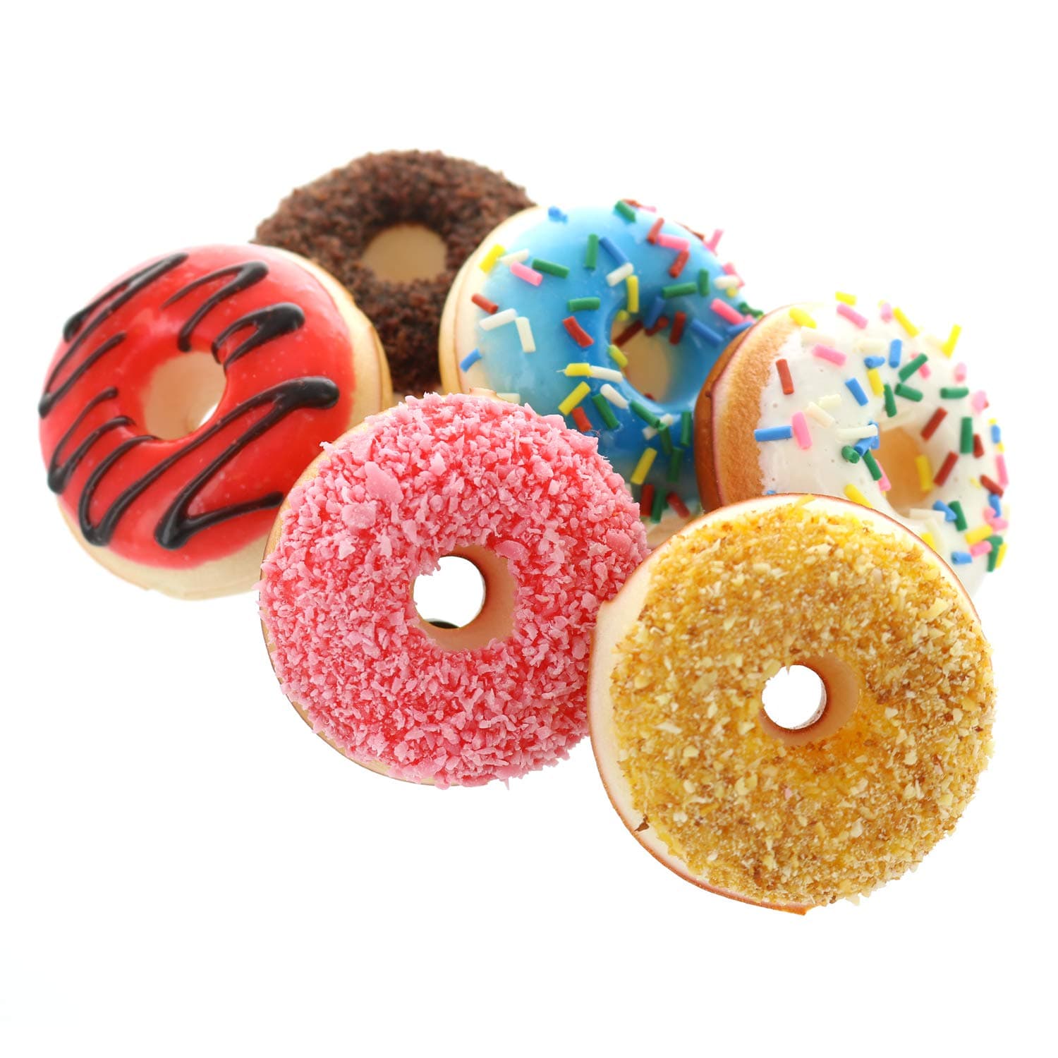 GiftExpress Realistic Artificial Donuts, Scented Fake Doughnuts, Assorted Toy Cakes, Desserts Decoration, Party Decoration, Prop Food - 6 Pieces