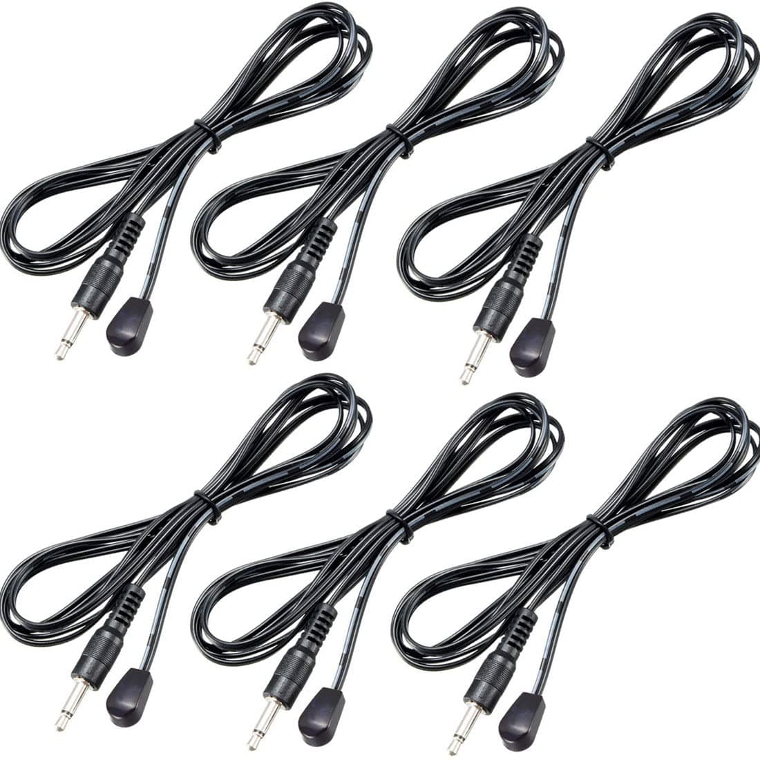 IR Infrared Emitter Extension Cable 1.5m Long 45 Degree Emission Angle 3.5mm Jack Single Red Head 6pcs