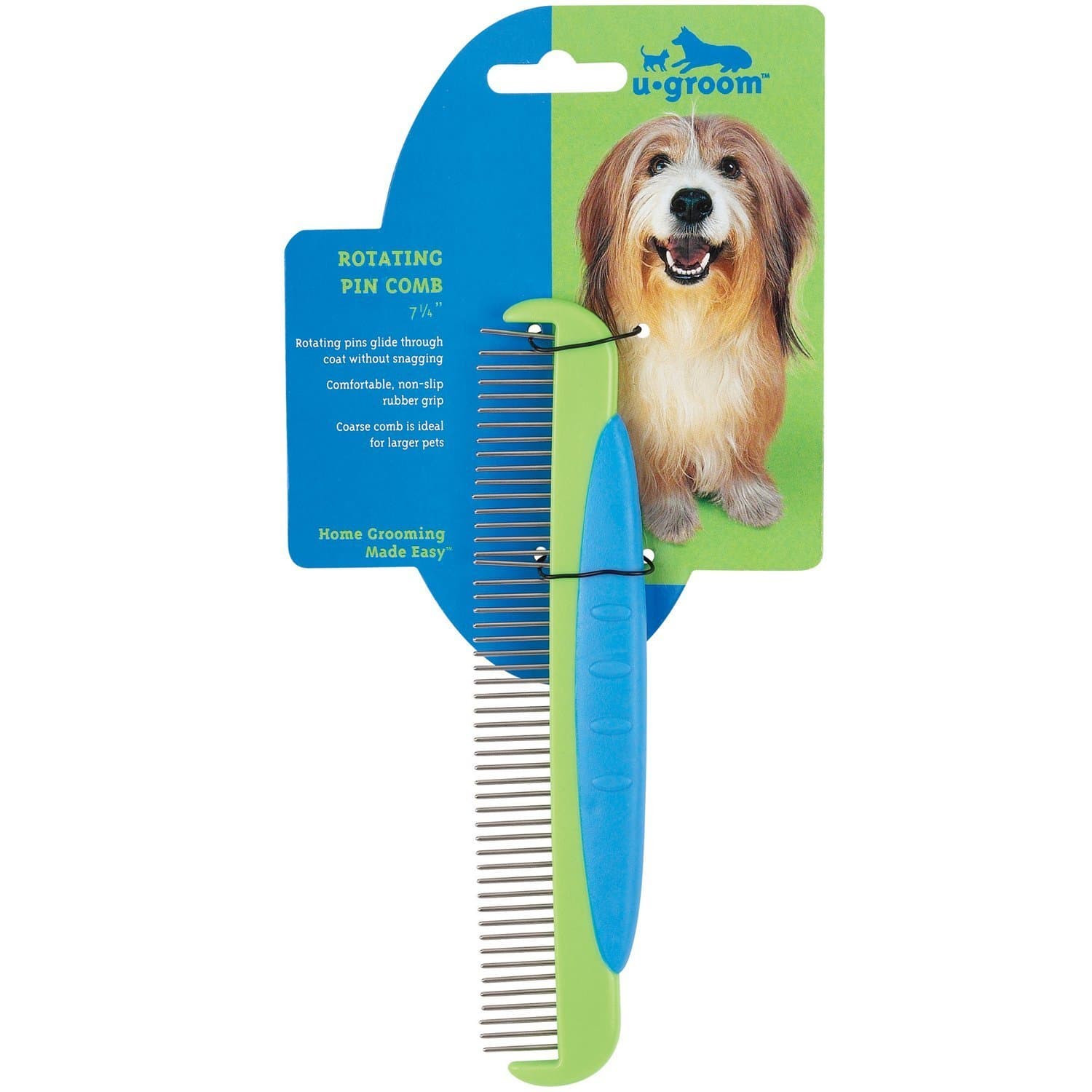 u groom Rotating Pin Combs — Versatile Combs for Grooming Dogs, 5½"