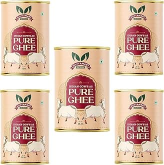 Gavyamart Indian A2 Cow Ghee 100% Pure Non GMO - Made of kankrej Organic Cow Ghee-Pack of 5 (5L)