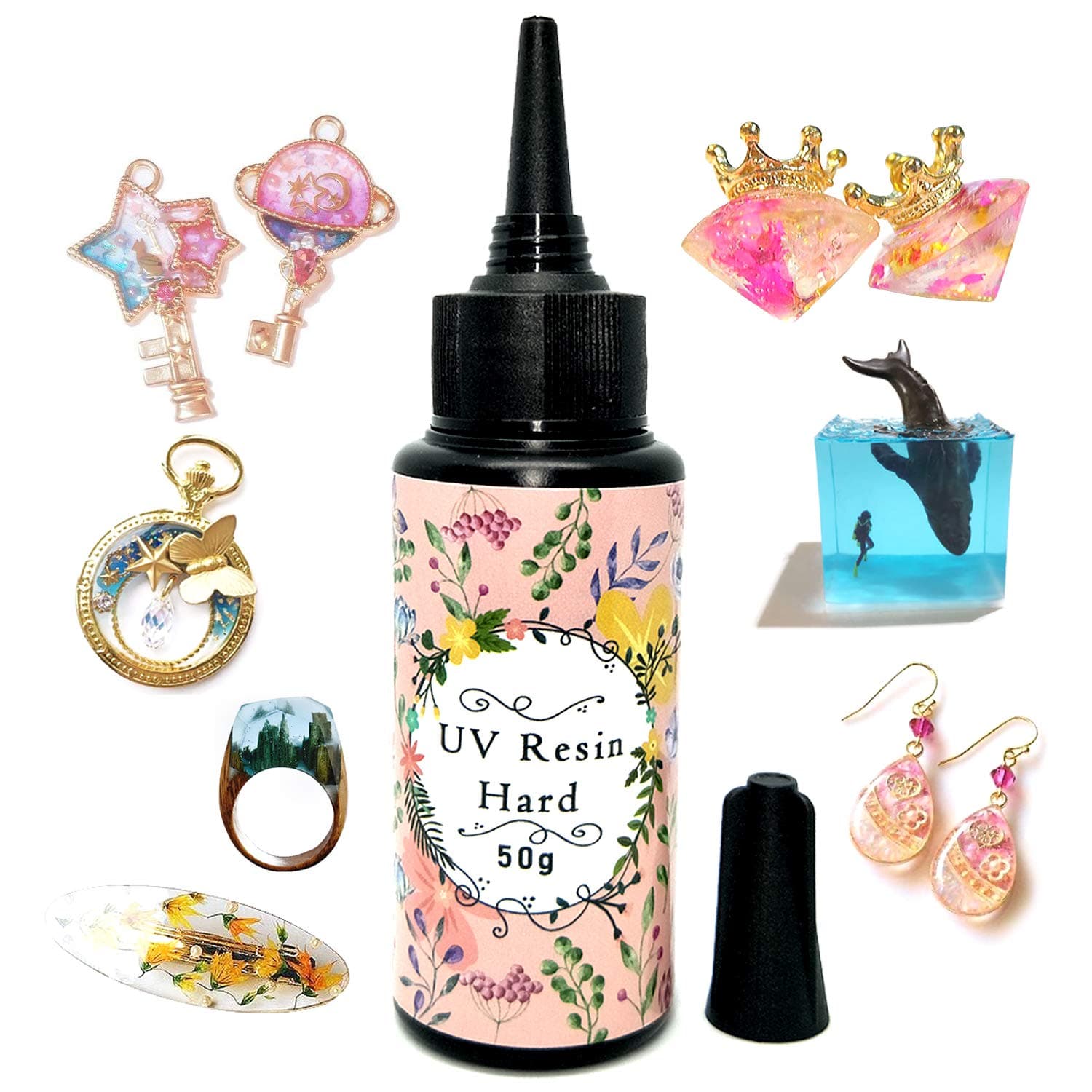 UV Resin - DIY Hard Type Crystal Clear Glue Ultraviolet Curing Epoxy Resin UV Resin for DIY Jewellery Crafts, Casting, Coating, Craft & Jewelry Decoration