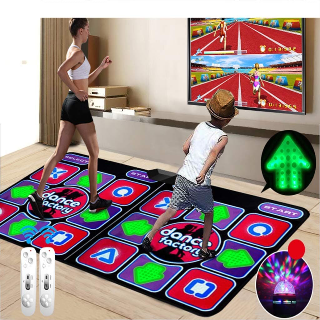 Double Somatosensory Dance Mat Multifunctional HD Thickened Non-Slip Dance Pad Yoga Fitness TV Computer Dual-Use for Adults Children