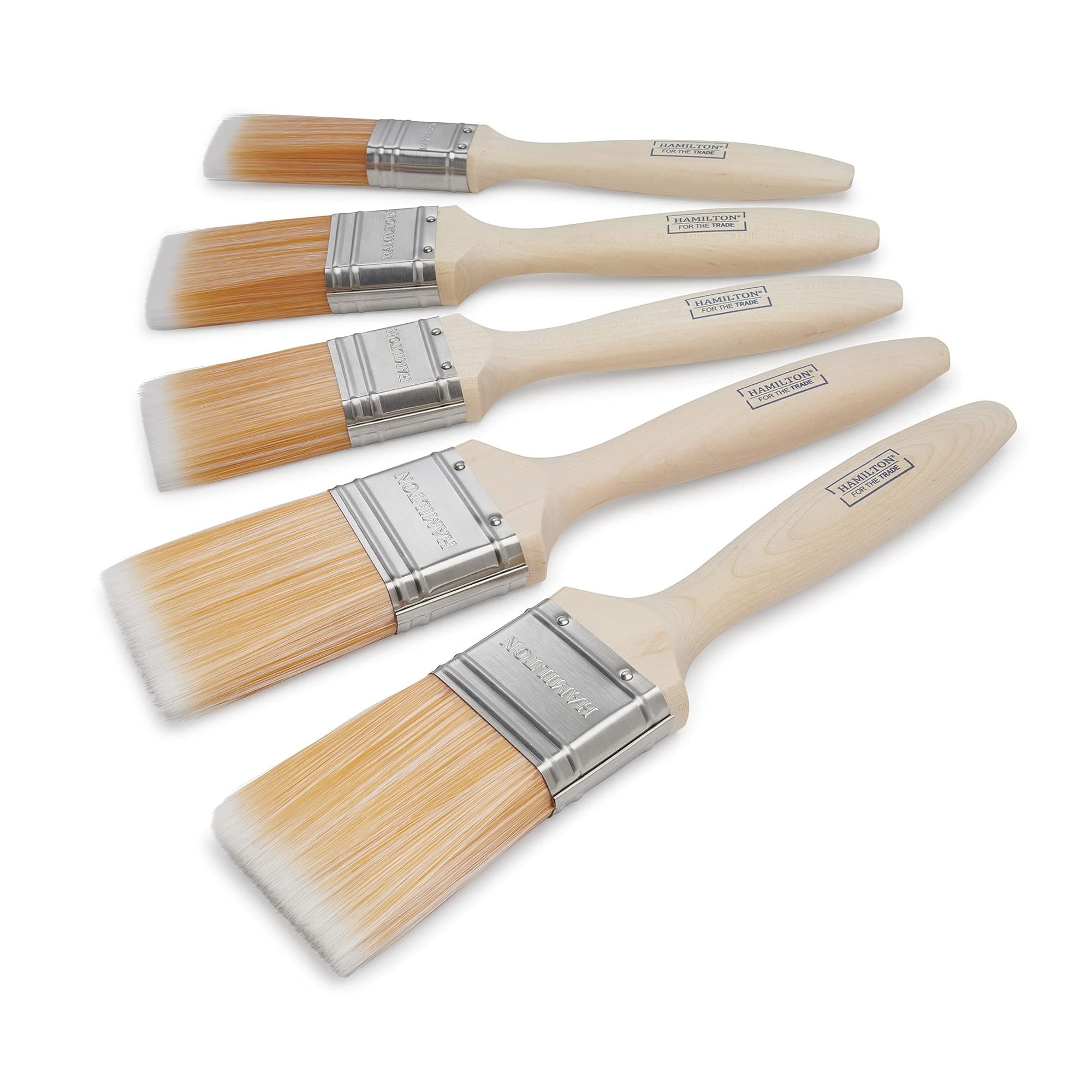For The Trade Fine Tip Brushes | 5 Brush Pack | 1", 1.5", 2", Brown