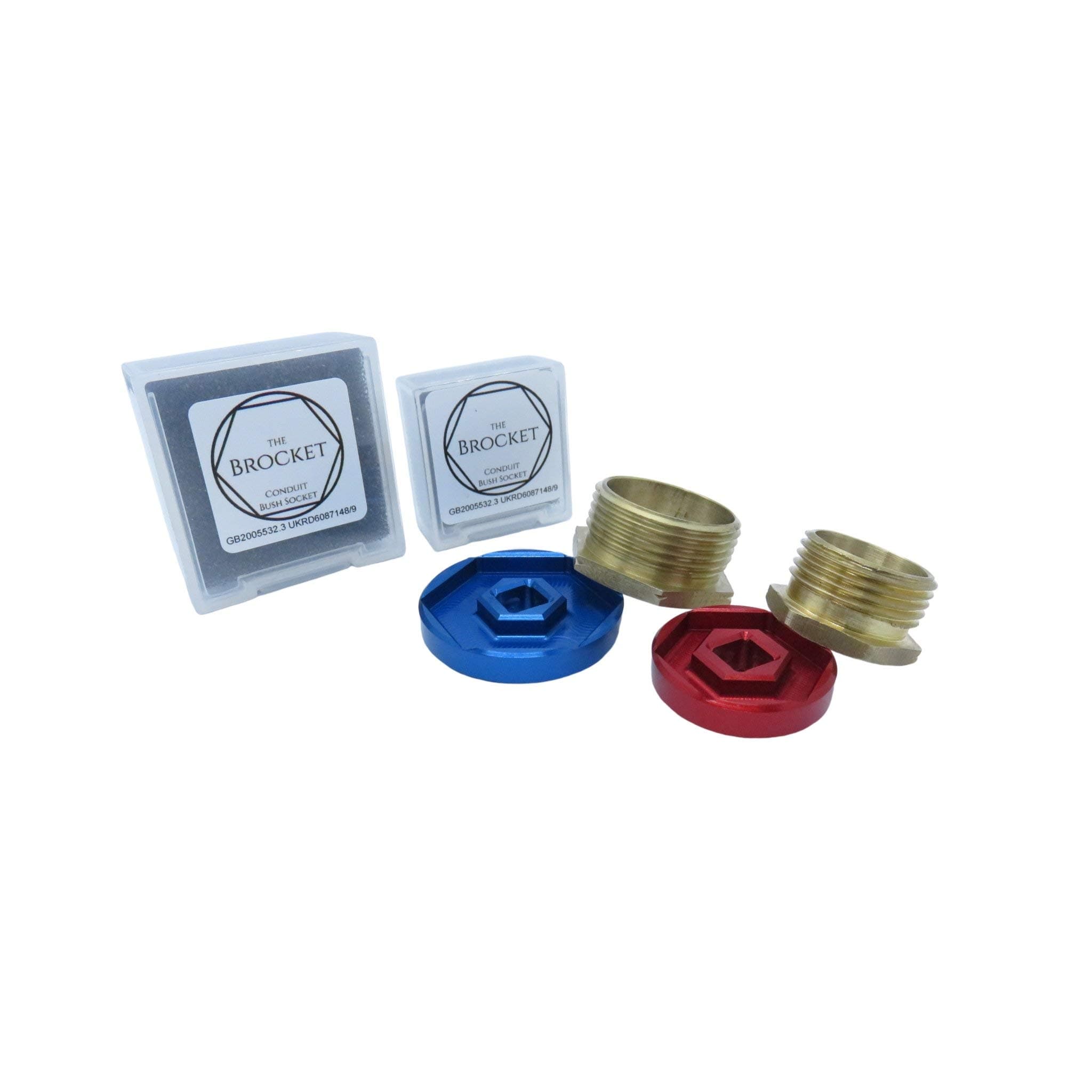 Brocket Conduit Bush Socket Set 20mm & 25mm Aluminium. (Made in The UK)