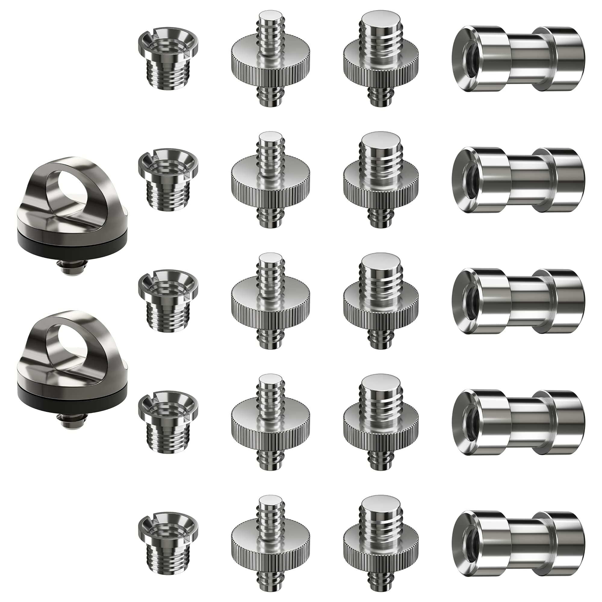muscccm Camera Screws, 22 Pcs Converter Threaded Screws Adapter Mount Set Camera/Tripod/Monopod/Ballhead/Light Stand/Quick Release Neck Strap