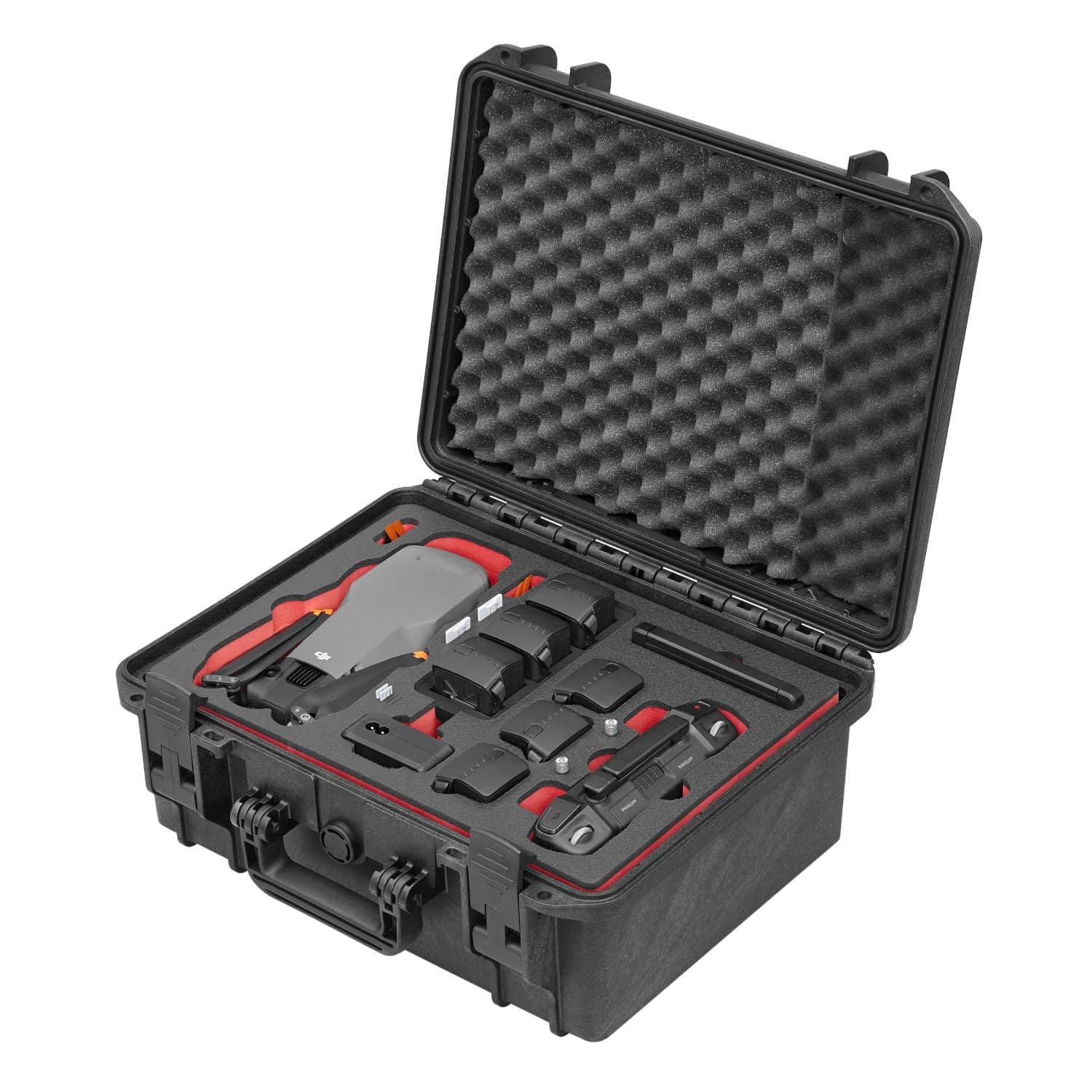 Premium Carrying Case For DJI Mavic 1 Pro/Platinum (Not For Mavic 2 or 3) "Travel Edition | IP67 Waterproof Outdoor Case With Hardfoam Inlay For 5 Batteries And Accessories (Mavic 1 Black)