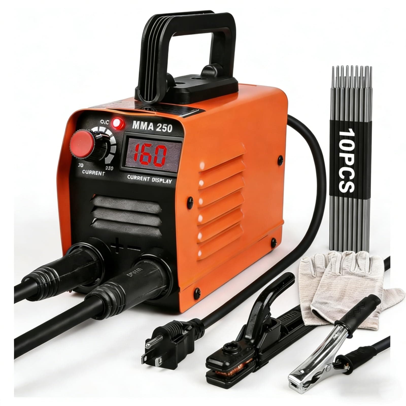Siasky Mini Welding Machine, Upgraded Welder Machine 110V, Portable Stick Welder MMA-250A, IGBT Inverter Welder with Hot Start, Arc Force, Anti-Stick (10 welding rods)