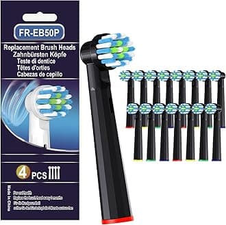16 Pcs Replacement Toothbrush Heads Compatible with Braun Oral B Pro 1000/7000/9600/5000/3000, Precision Senesitive Brush Heads Refills for Genius X and Smart 1500 Electric Toothbrush (Black)