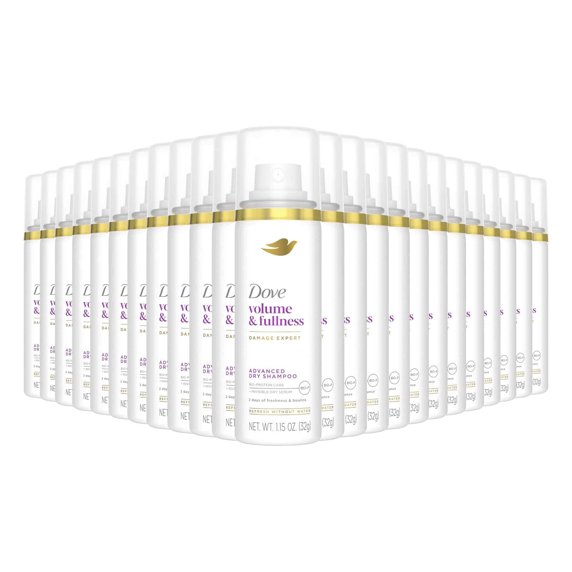 Dove Advanced Dry Shampoo Volume & Fullness Refresh & Revive Flat Hair Without Water for 2 Days of Freshness & Bounce 1.15 oz