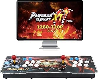 Pandora Treasure 3D Arcade Game Console, 5000 Classic & 3D Games, Full HD 1280x720, 4-Player Online, Multi-Platform Compatible, Multi-Colored