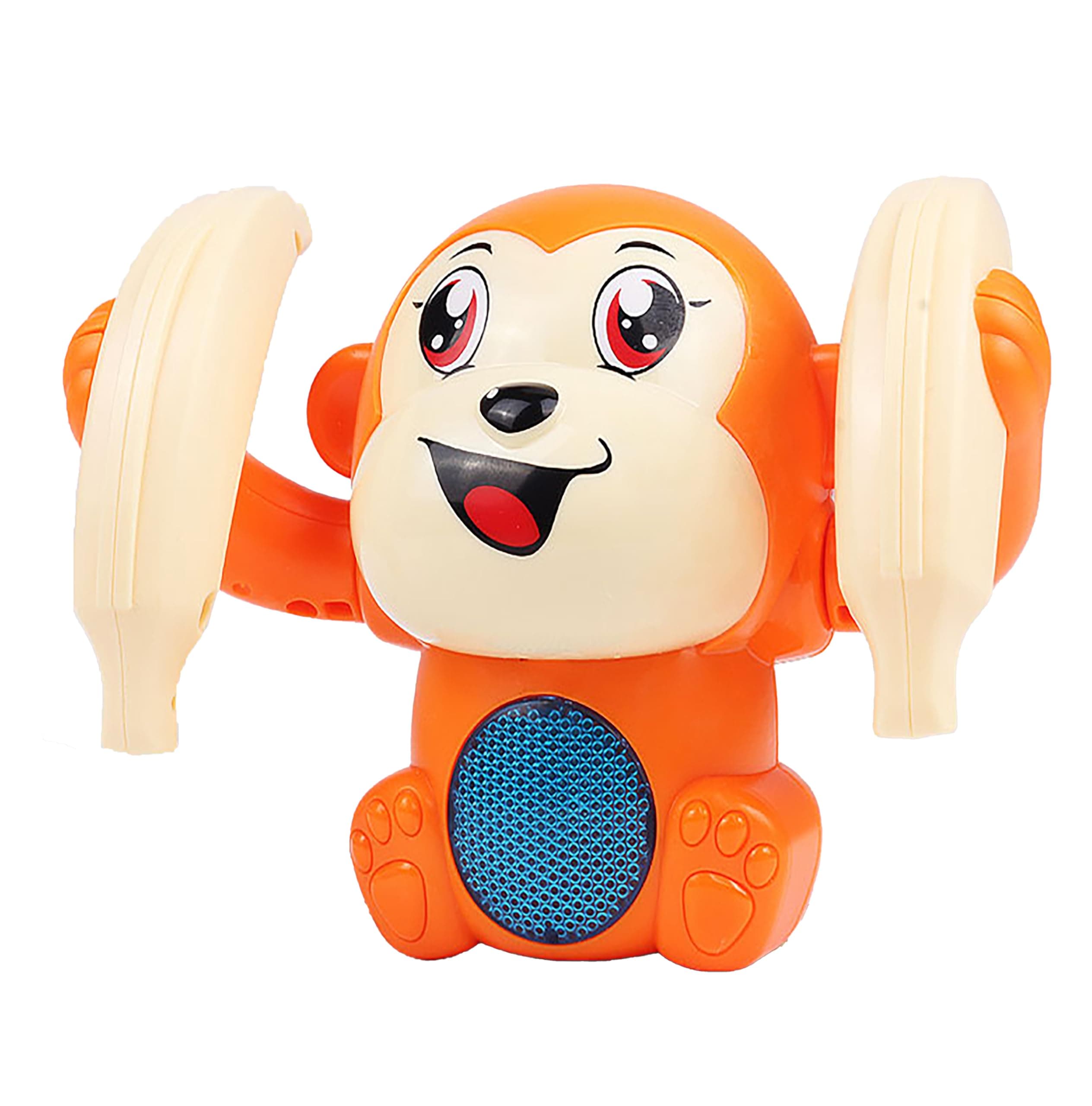 - VGRASSP Dancing Spinning Rolling Tumble Monkey Voice Activated Banana Monkey with Music Light and Sound Effects (Colour as per Stock)