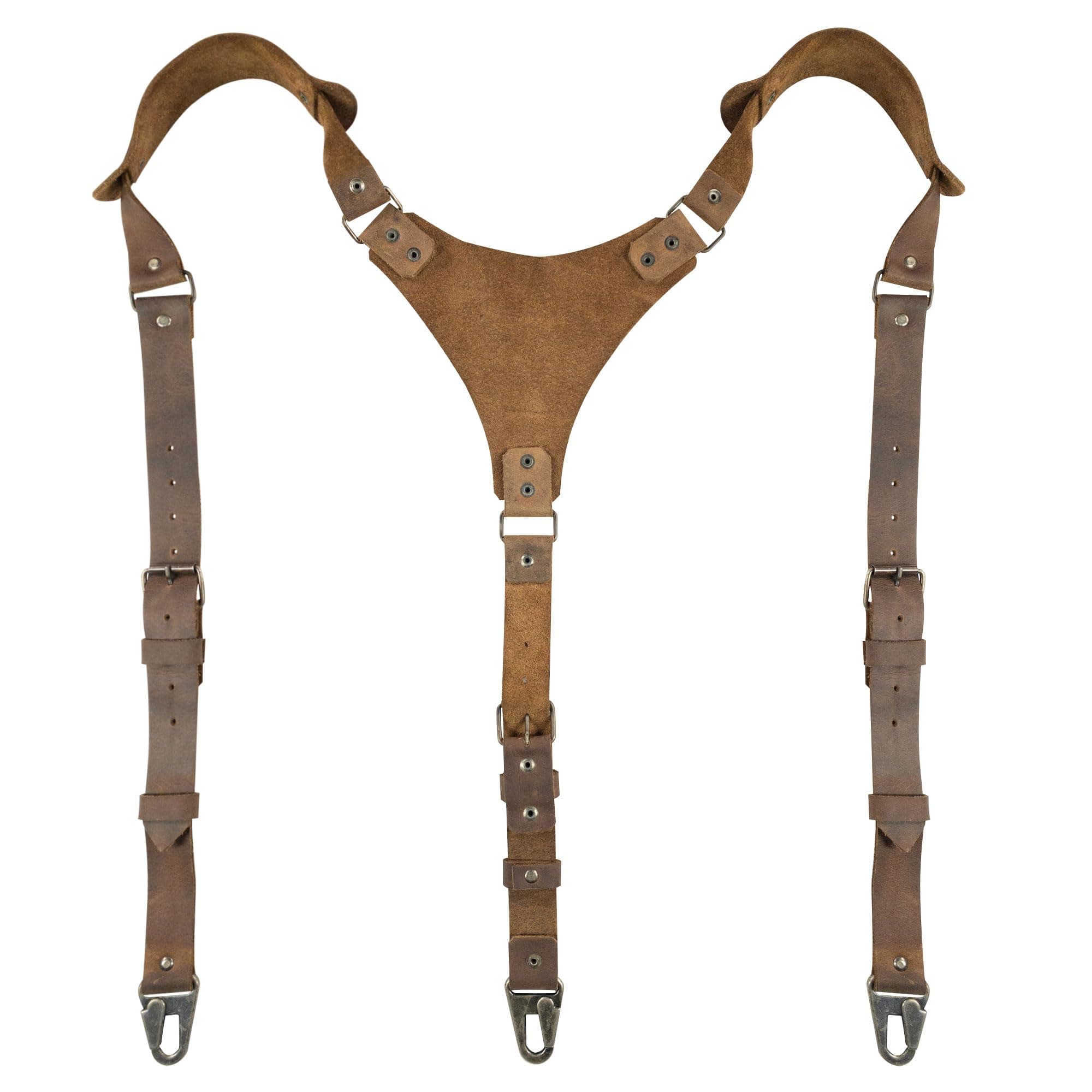 Hipster Style Suspenders with Adjustable Straps, Full Grain Leather, Handmade