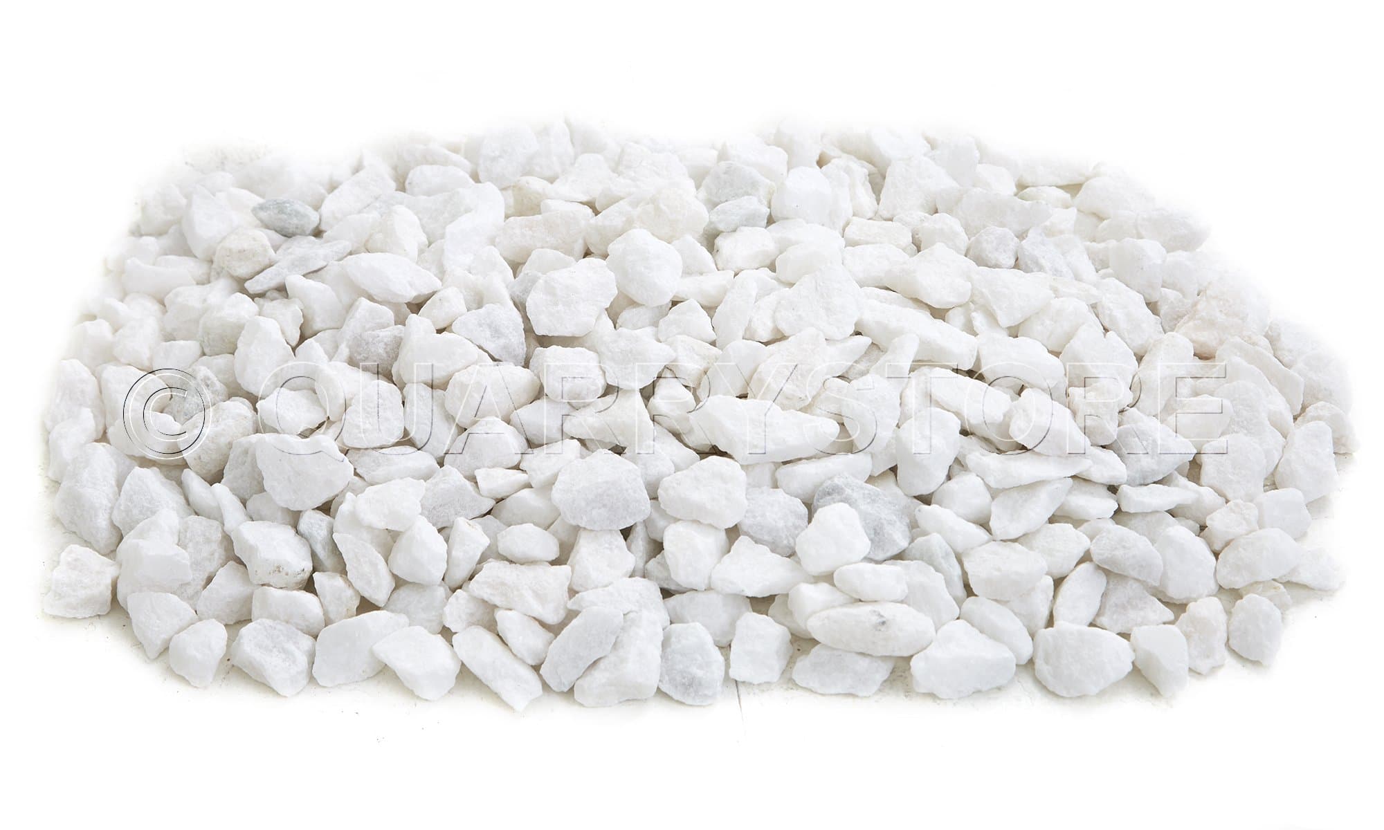 Quarrystore White Marble Stone Chippings Approximately 14mm in Size - Ideal Outside Decorative Stones for Gardens or - 5kg