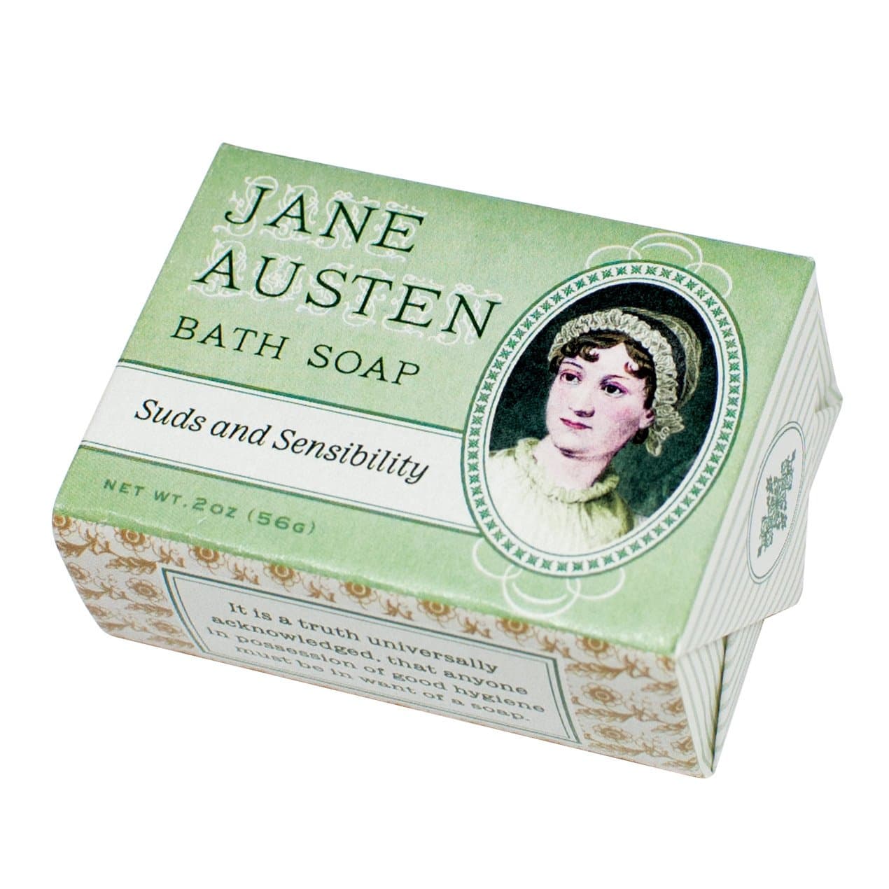Jane Austen Bath Soap - Made in the USA, 2oz (56g) Travel or Hotel Sized Guest Bar Soap