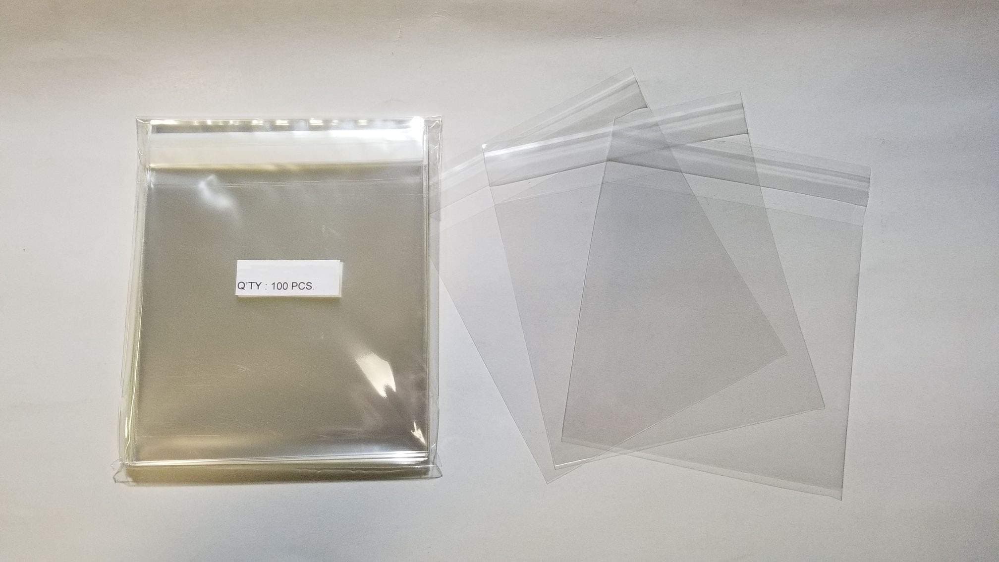 100 Pcs 6 7/16 X 6 1/4 Clear Resealable Cello / Cellophane Bags Good for 6x6 Square Card