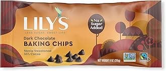 Lily's Premium Dark Chocolate Baking Chips Sweets |Stevia Sweetened, No Added Sugar, Low-Carb, Keto Friendly | 55% Cacao | Fair Trade, Vegan, Gluten-Free & Non-GMO | 9 ounce, 12-Pack