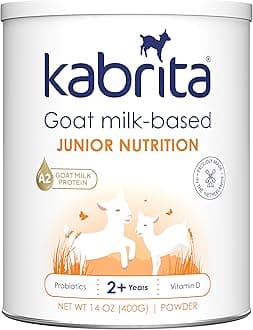 Kabrita Junior Goat Milk Powder for Kids - Easy to Digest Powdered Goat Milk Ages 2-7 - Immunity Boosting Containing Vitamin C, D, E, Protein & Calcium - Non-GMO Gentle on Sensitive Tummies - 14Oz
