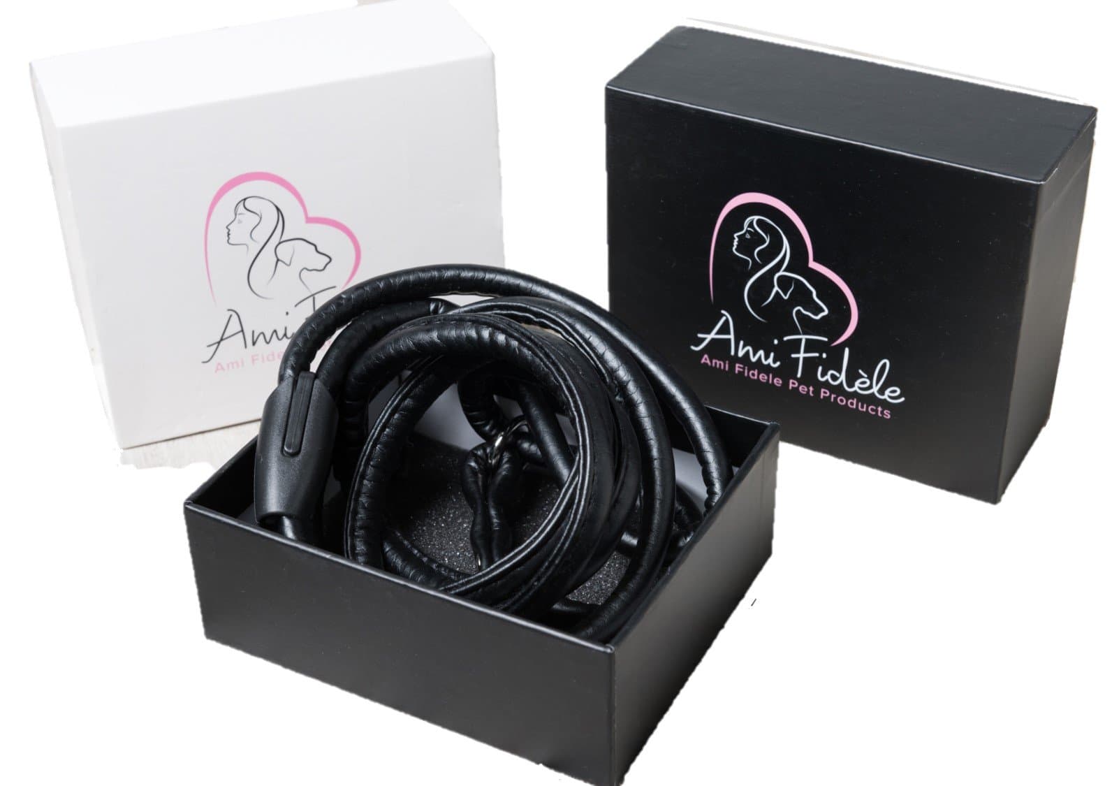 Leather Dog Slip Leash-Super Soft Walking/Training Lead,Gentle But Strong Leash for Small/Medium Size Dogs-3/8”x48”-Black +Free Video to Help with Pulling Dogs-Attractive Gift Box