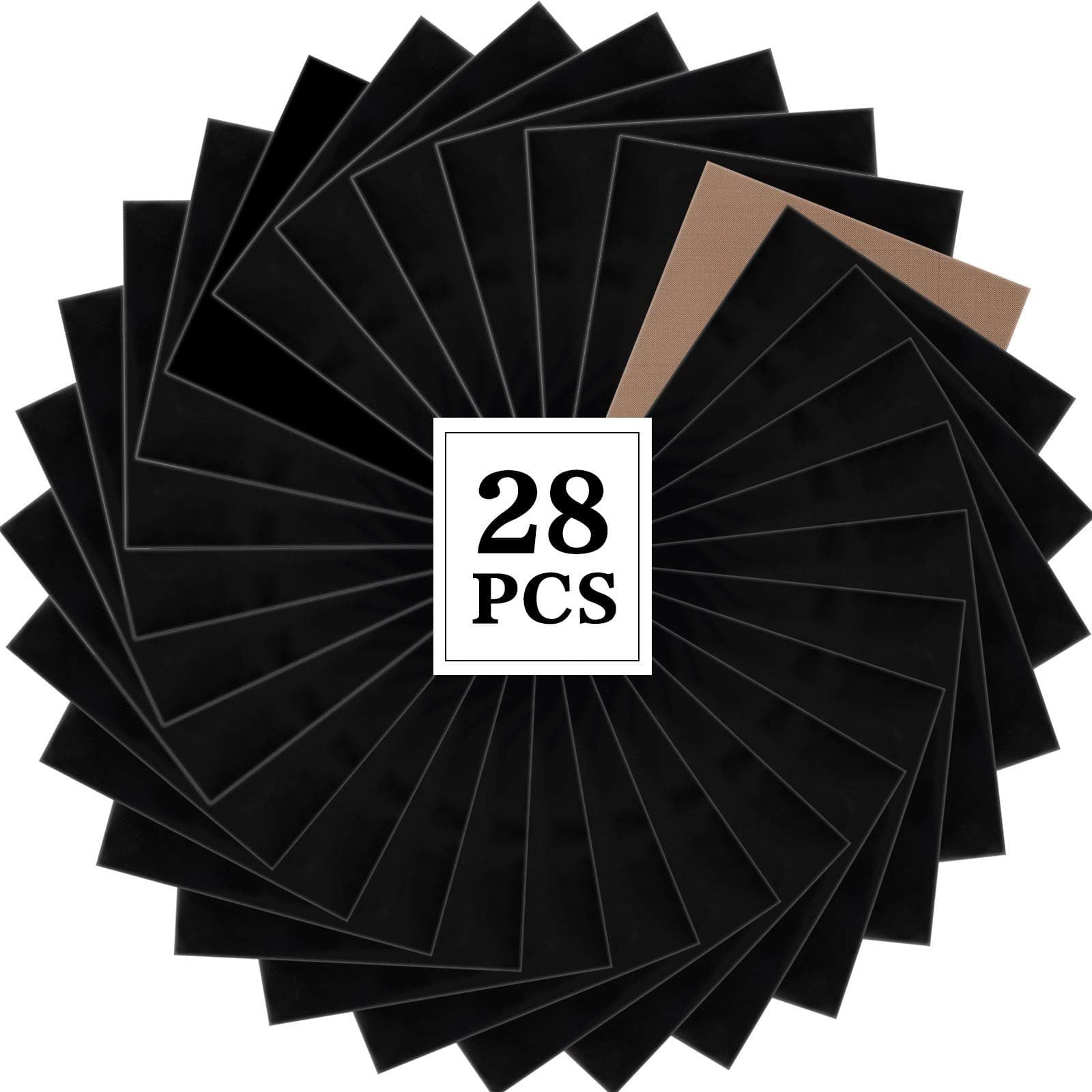 Black Heat Transfer Vinyl 28 Sheets HTV Vinyl Bundle, 12in × 10in Black Iron on Vinyl for T-Shirts Design and DIY on Heat Press Machine