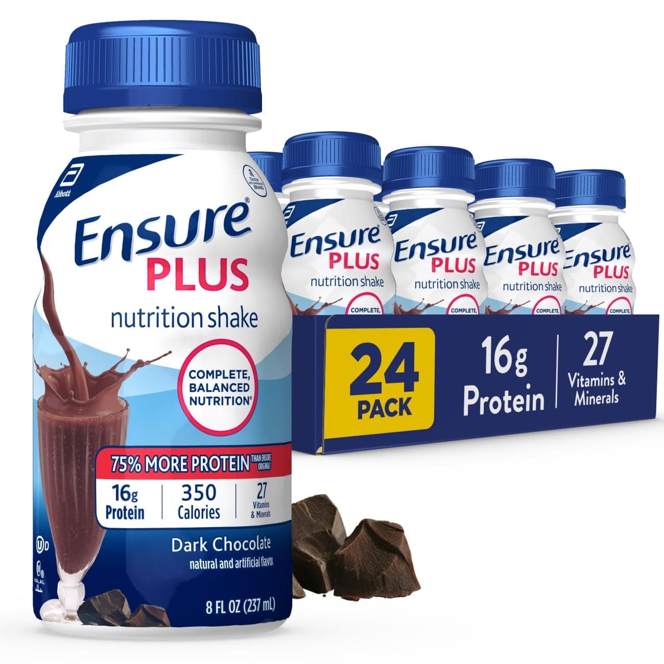 Ensure Plus Rich Dark Chocolate Shake, Six 8-Ounce Bottles (Pack Of 4)