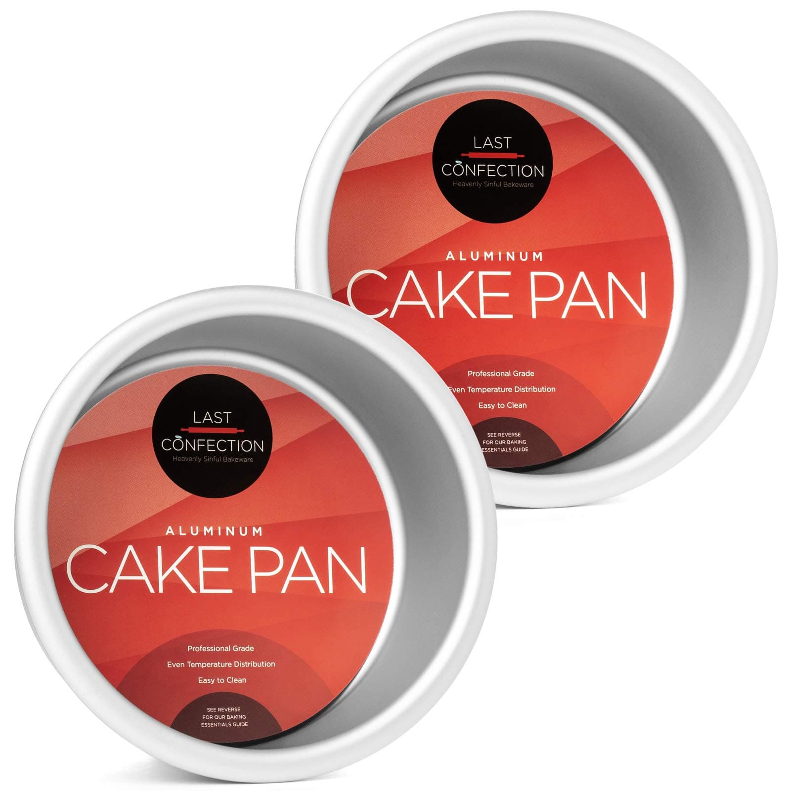 Last Confection 4 x 2 Inch Round Cake Pans, Set of 2 Anodized Aluminum Cake Pans Baking Tins