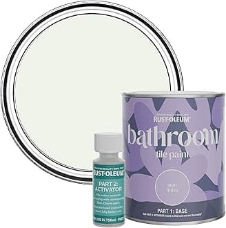 Rust-Oleum White Water-Resistant Bathroom Tile Paint in Matt Finish - Steamed Milk 750ml