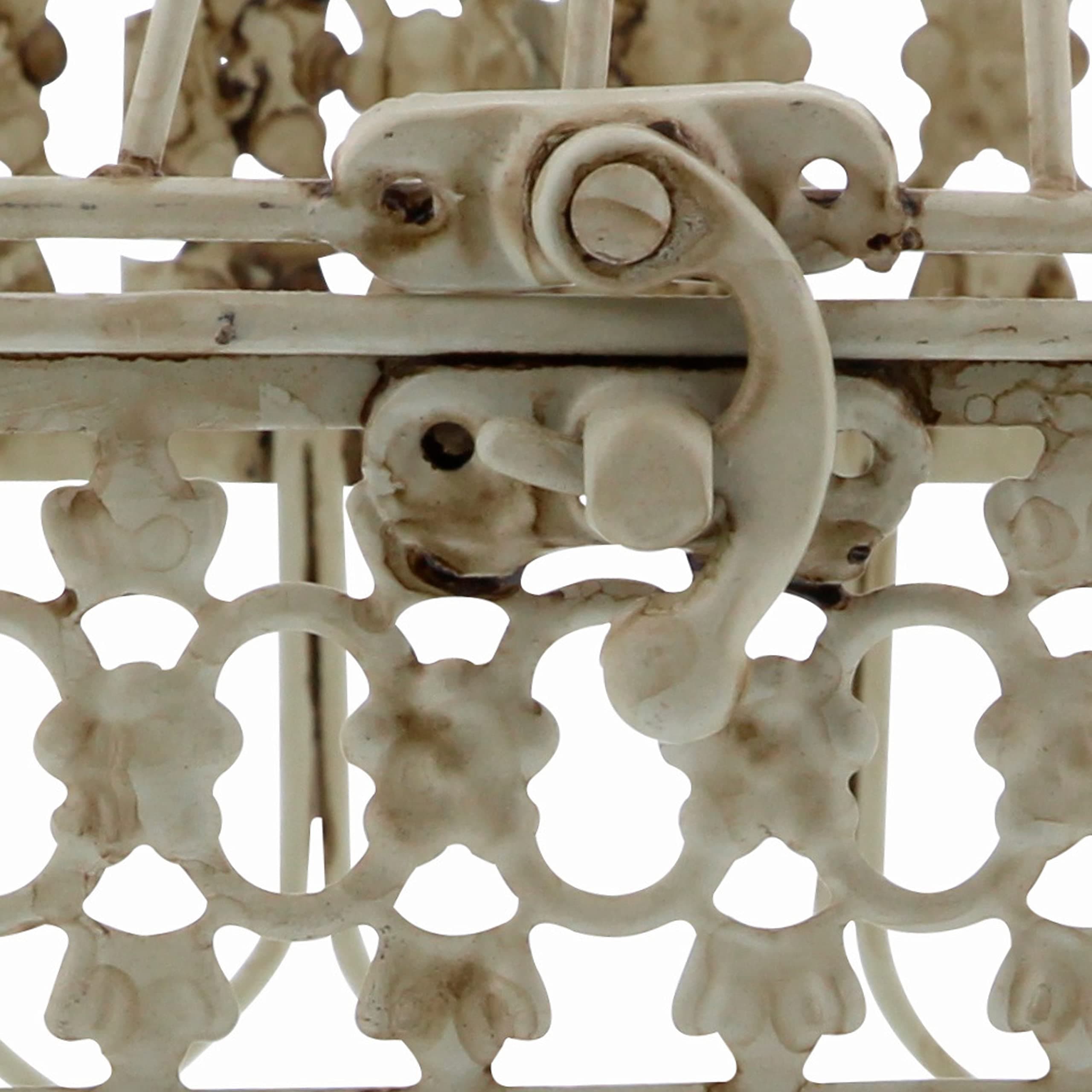 Vintage Cream Metal Birdcage Set