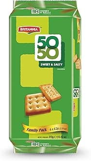 Crackers 50 50 Sweet and Salty Biscuit 13.12oz (372g) - Delicious, Light & Crispy Grocery Cookies - Best Treat for Friends & Family (Pack of 1)