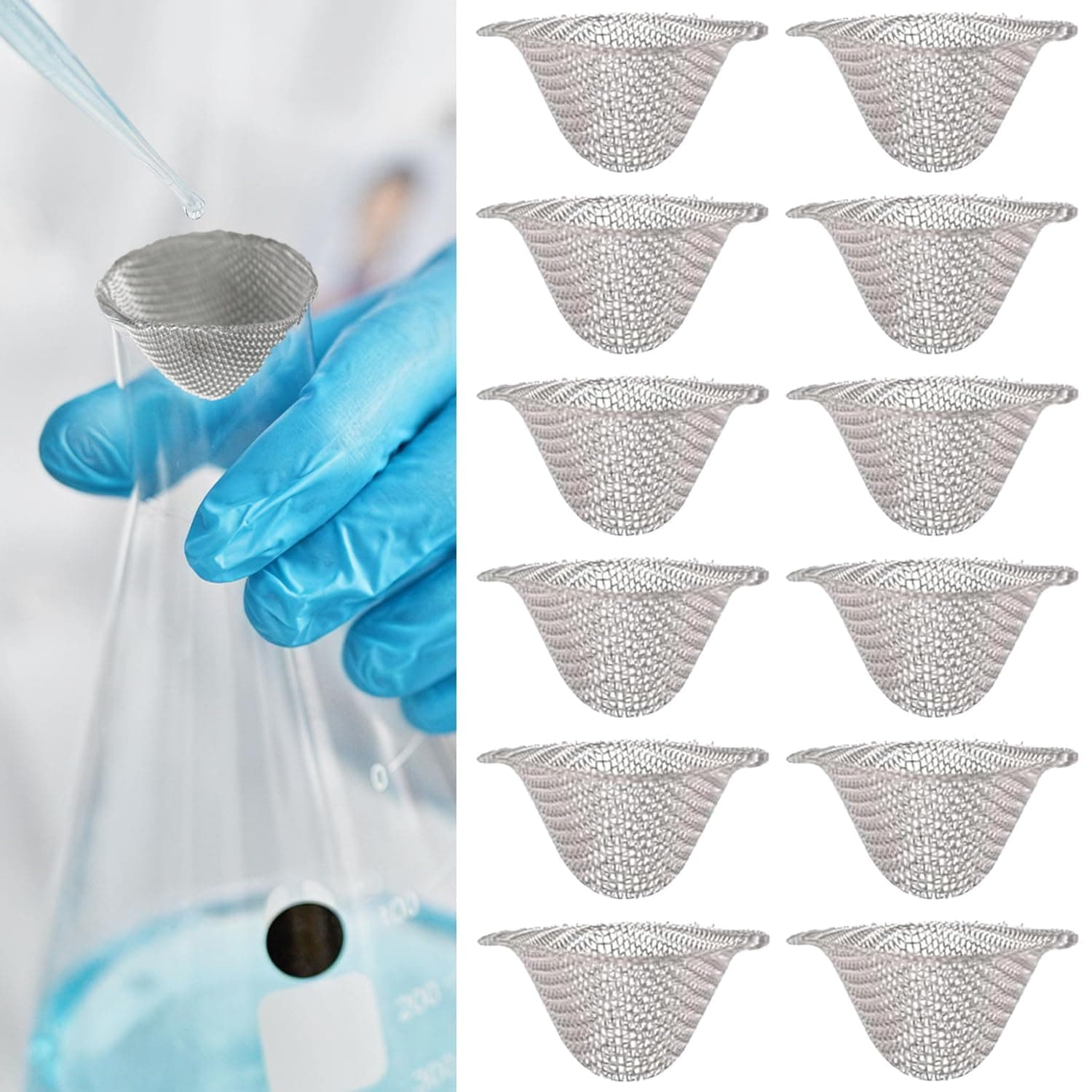 40 Pcs Stainless Steel Pipe Screens Filter, Adjustable Pre-Cut Bowl Filter Screen Tapered Design Pipe Filters Bowl Mesh Gauzes Reusable Mesh Bowl Screens