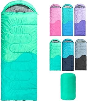 Sleeping Bag - 3 Seasons for Adults Kids Boys Girls Camping Hiking - Warm Cold Weather Lightweight Portable with Compression Bag for Backpacking in Spring, Summer, Fall and Winter