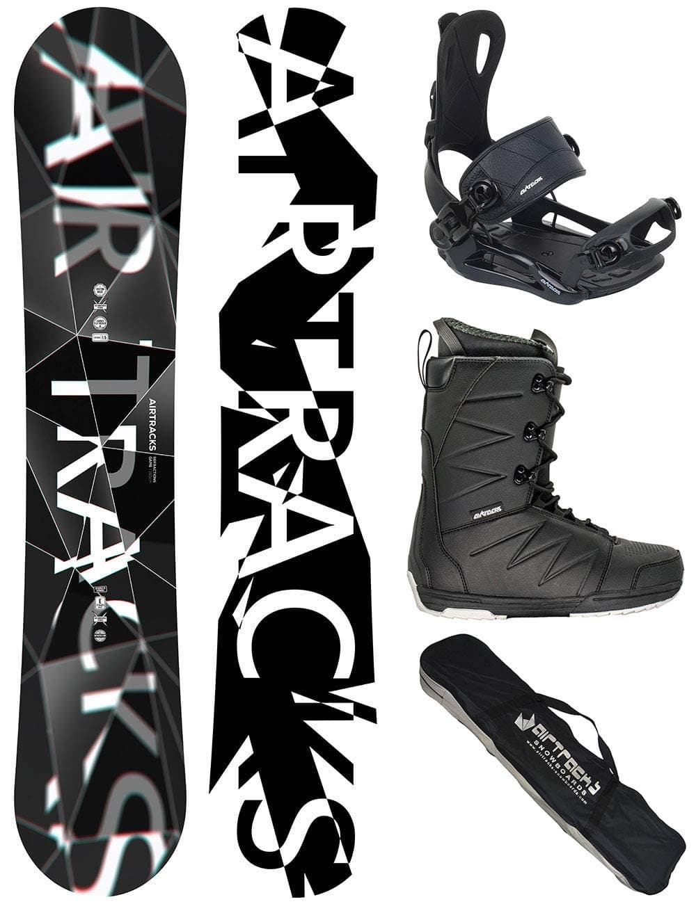AIRTRACKS SNOWBOARD KOMPLETT SET/REFRACTIONS GAME WIDE + BINDING MASTER FASTEC + BOOTS + SB BAG / 159 161 165 168 171/ cm