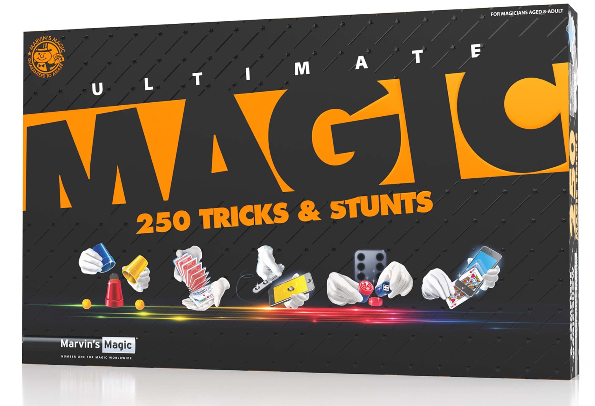 250 Tricks & Stunts - Kids Magic Set Ultimate Tricks & Illusions - Illusions For Kids - Includes Interactive Pranks, Magic Ups and Balls + Much More