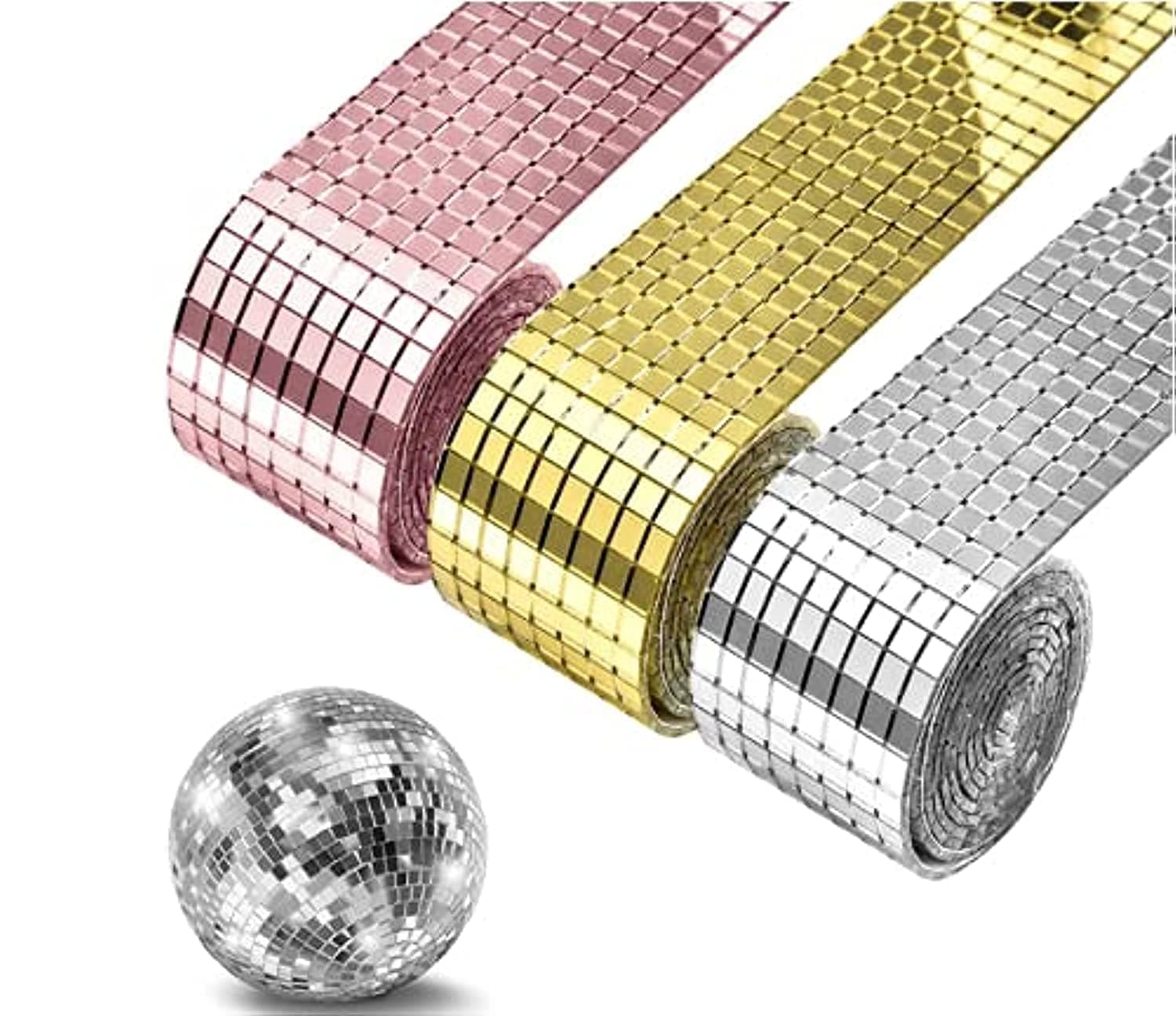 KASTWAVE 1464 Pieces Self-Adhesive Mini Square Glass, Decorative Craft DIY Accessory Mirrors Mosaic Tiles (Silver)