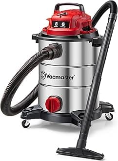 Vacmaster VOC812SF 1101 8-Gallon Premium Stainless Steel Wet/Dry Vacuum, Red Edition, 8 Gal