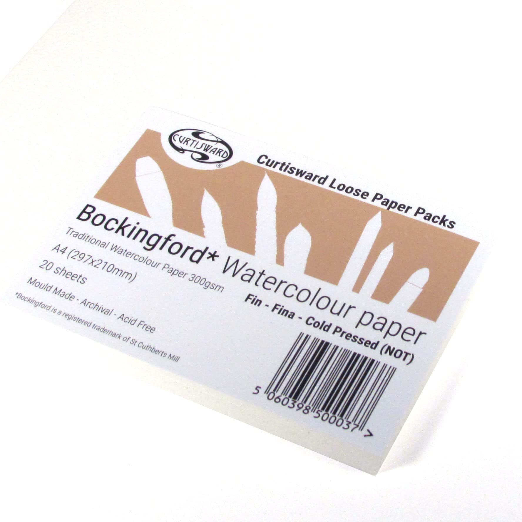 Bockingford Artists Cold Pressed (NOT Surface) Watercolour Paper A4 Pack 20 Sheets 300g Curtisward Pack