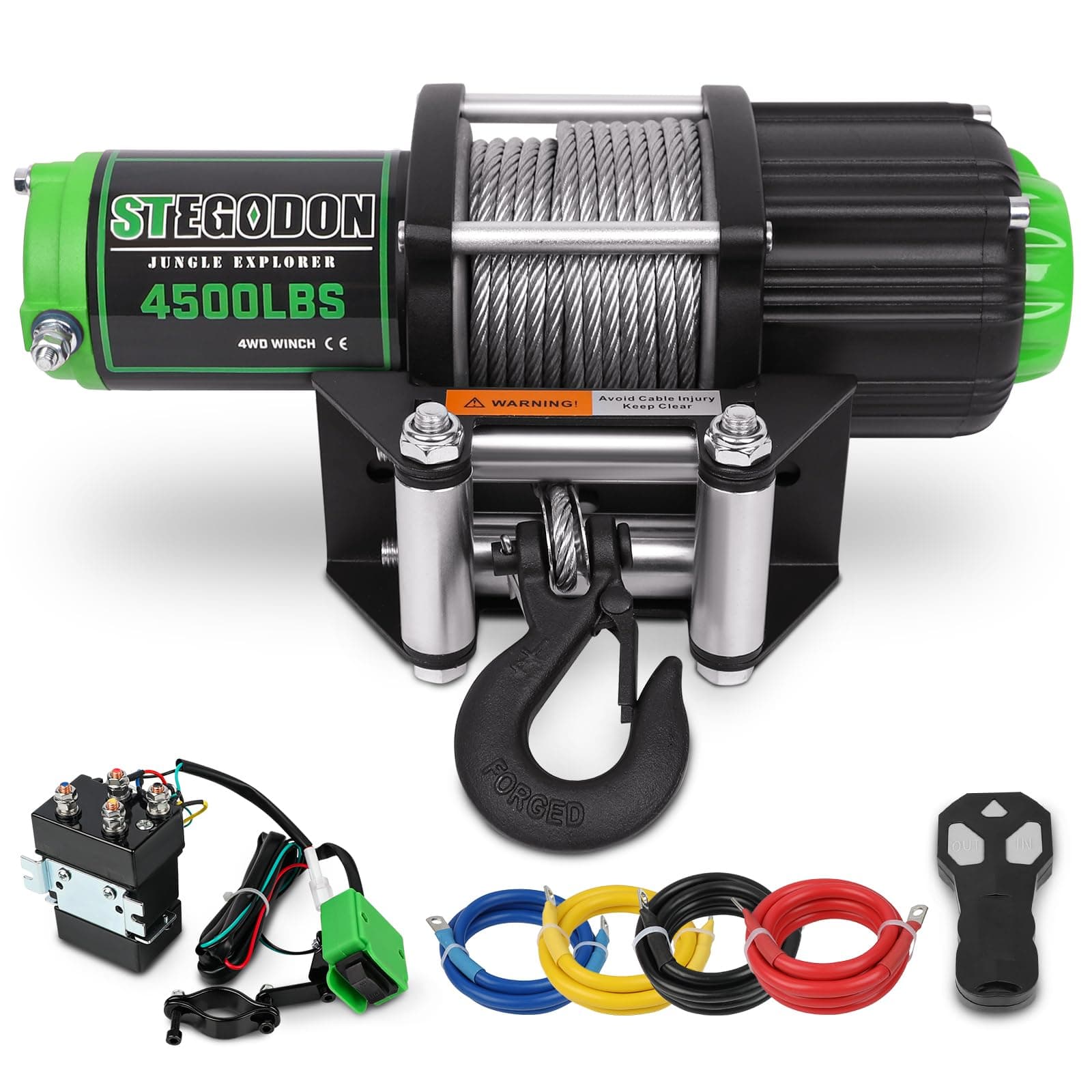 4500 lb Winch 12V Waterproof Electric Winch,ATV/UTV Winch with Steel Cable Winch with Wireless Remote and Roller Fairlead