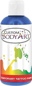Custom Body Art8-Ounce Blue Temporary Airbrush Tattoo Body Art Paint Alcohol Based