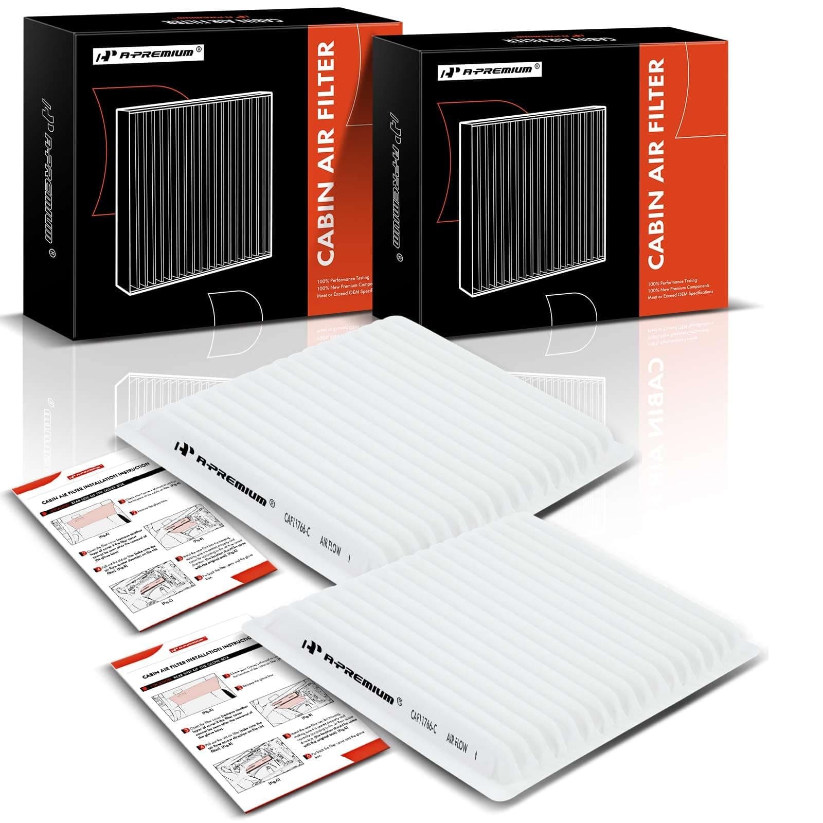 A-Premium 2-PC Cabin Air Filter Compatible with Dodge Attitude 2015-2018 & Mitsubishi Mirage 2014-2022, Mirage G4 2017-2022, L3 1.2L, Replace# 7850A002