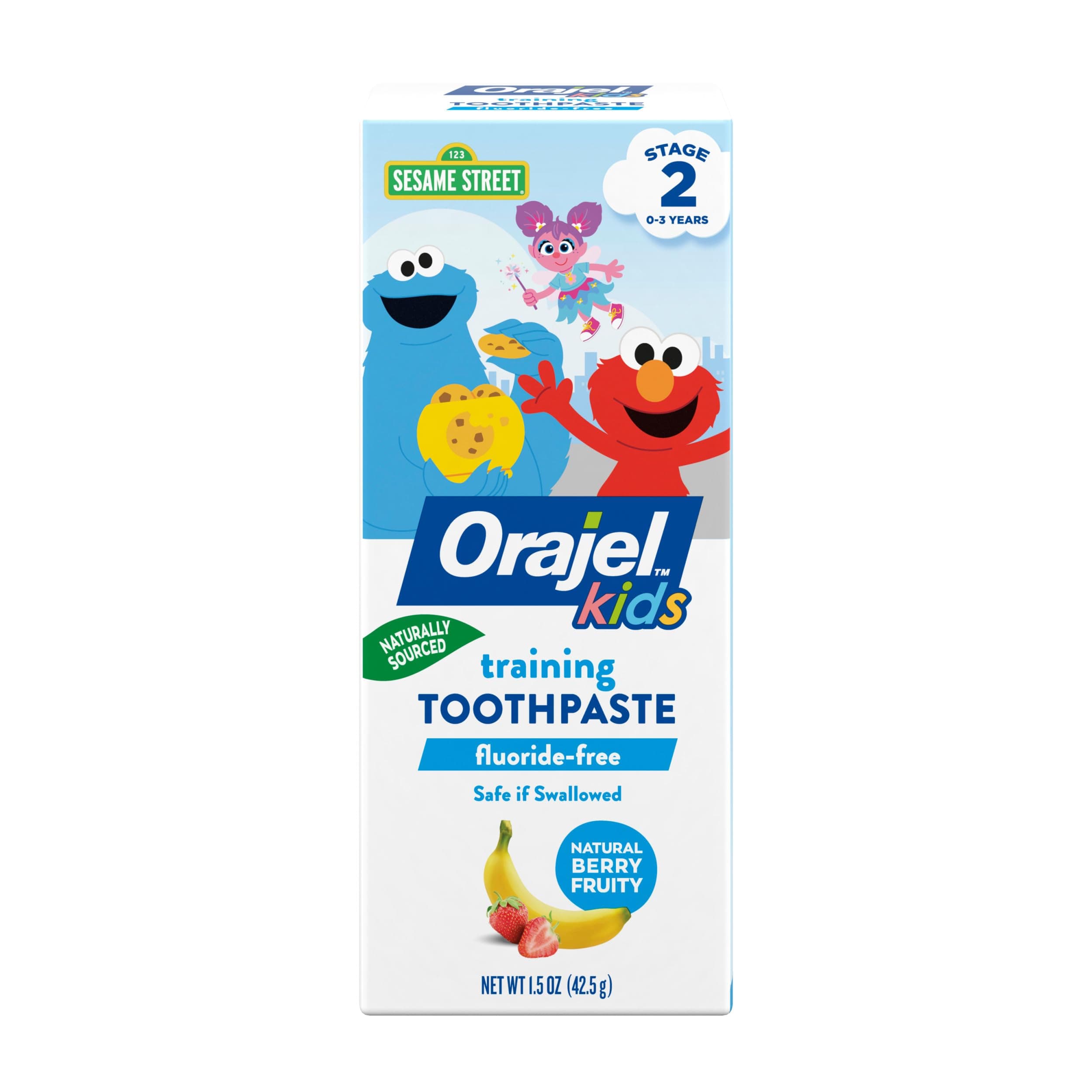 Orajel Kids Elmo Training Toothpaste Fluoride-Free; #1 Pediatrician Recommended Fluoride-Free Toothpaste*, 1.5oz Tube