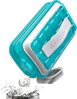 Ice Cube Tray with Lid - NO SPILL Innovative Patented Ice Tray for Freezer - NO TOUCH Silicone Ice Cube Tray for Freezer - This Ice Maker Makes 18 Cubes/Serv and 54/Day - Ice Cube Mold by ICEBREAKER