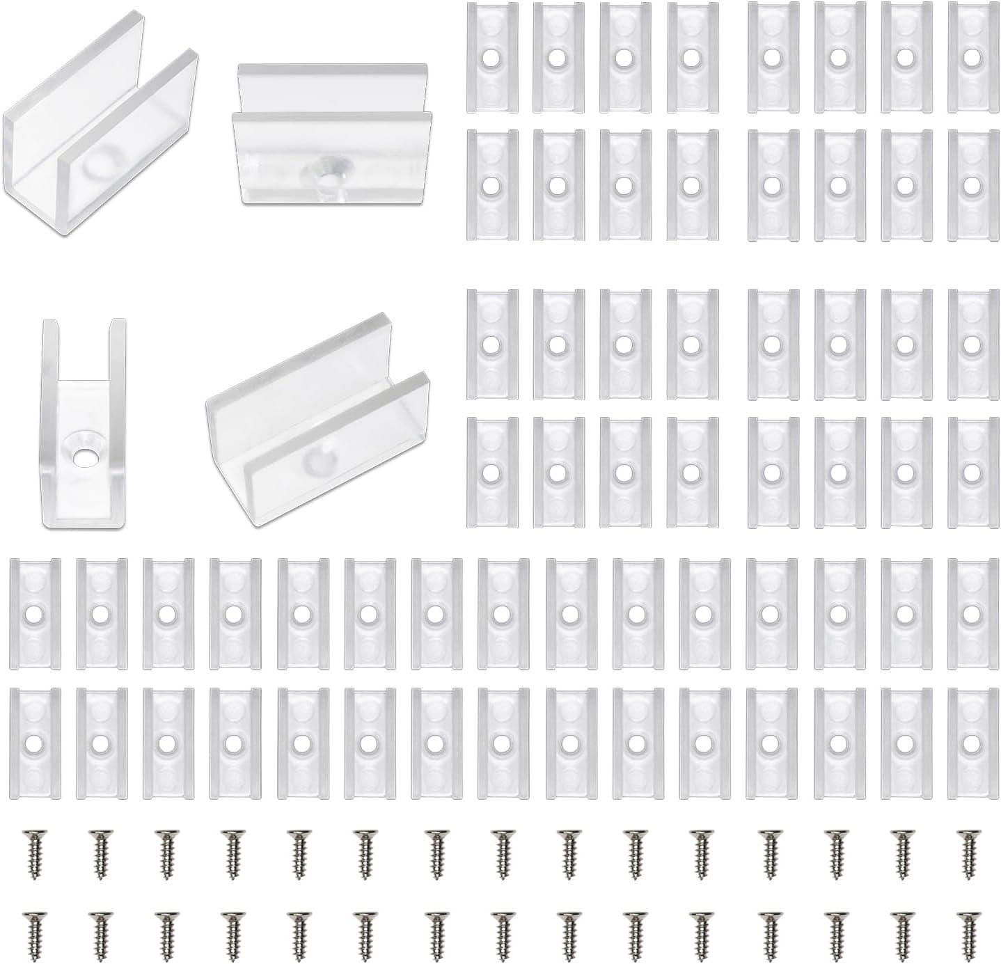 100 Pieces Waterproof LED Light Strip Clips, Suitable for 5 mm to 6 mm neon LED Light Strip Clips Waterproof (White, 100PCS)