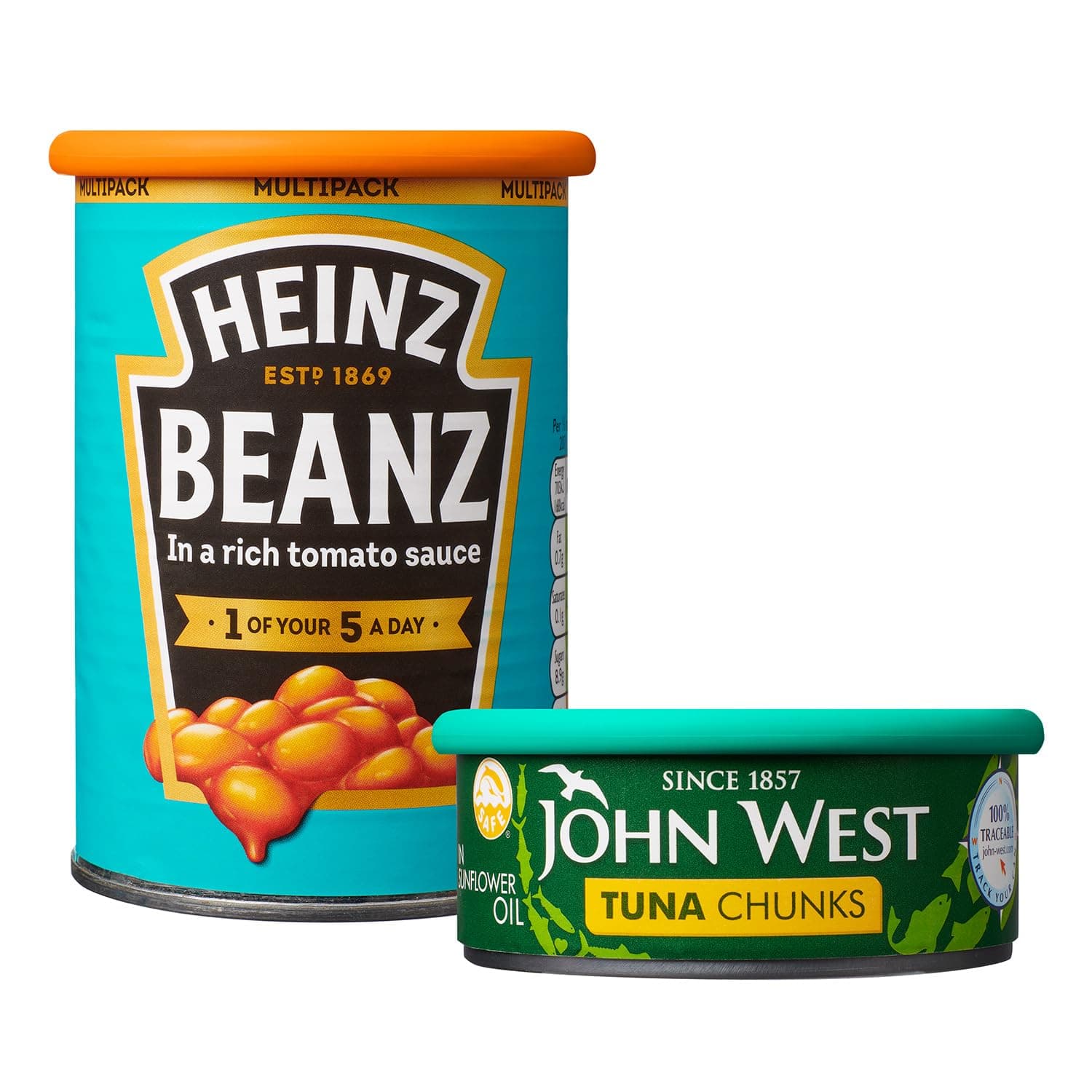 MOOPOPS Reusable Silicone Tin Can Tops - 2 Pack | Dishwasher & Fridge Safe | Airtight & Leakproof Lid | Durable & Made to Be Reused | Easy to Use | Designed to Fit Standard Sized Tins | BPA Free