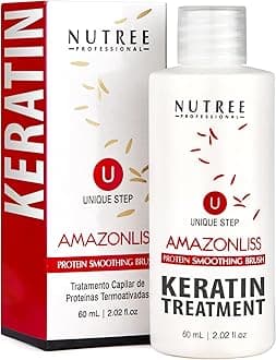 Amazonliss Brazilian Keratin Hair Treatment One Step Protein Hair Treatment Formaldehyde Free Hair Strengthening Alisado Brasileño Keratina Brasileña (One Step Keratin 2.02 Fl Oz)